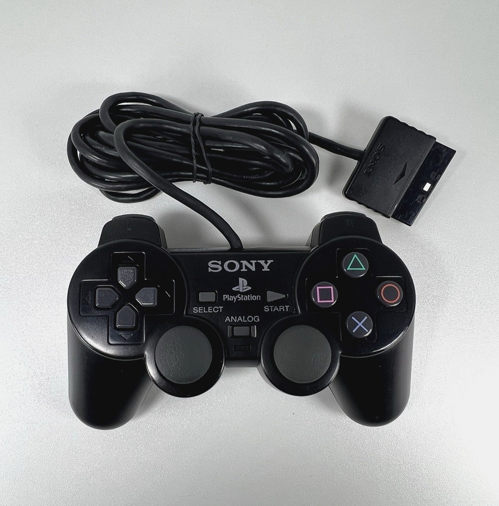 Sony PlayStation 2 Dual Shock 2 Controller OEM Black SCPH-10010 Clean and Tested